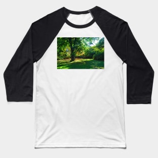 Garden with shades of light in autumn fall Baseball T-Shirt